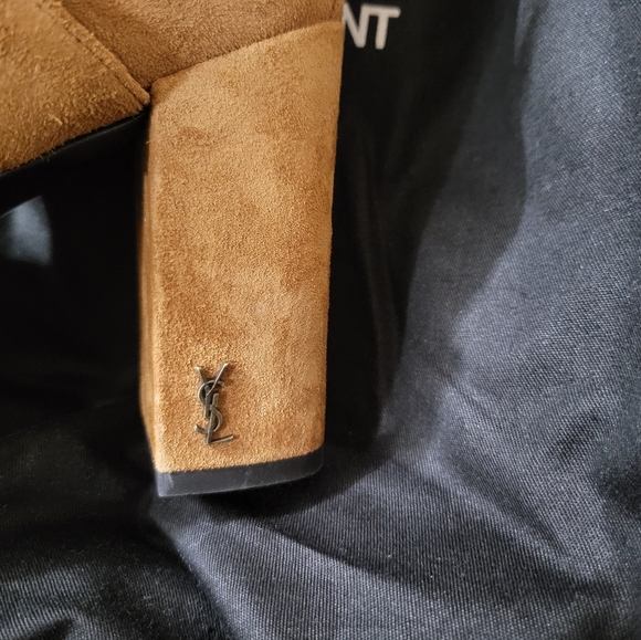 Saint Laurent YSL Camel Suede Booties 36.5 - Picture 6 of 12